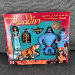 Disney Aladdin Jasmine & Genie Playset with Rajah - Vintage, New in Box